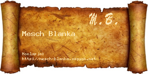 Mesch Blanka névjegykártya